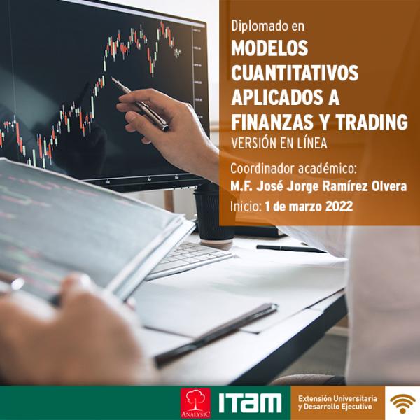 Póster Diplomado en Modelos Cuantitativos Aplicados a Finanzas y Trading, Versión en Línea