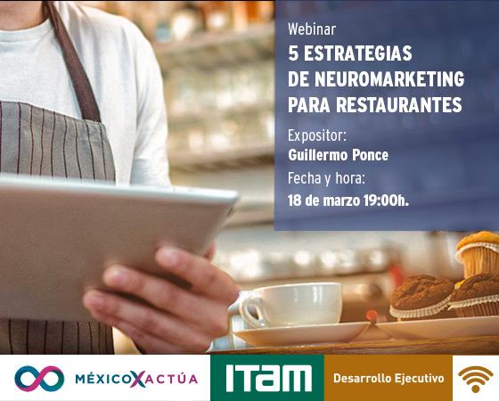 Póster Webinar: 5 Estrategias de Neuromarketing para restaurantes